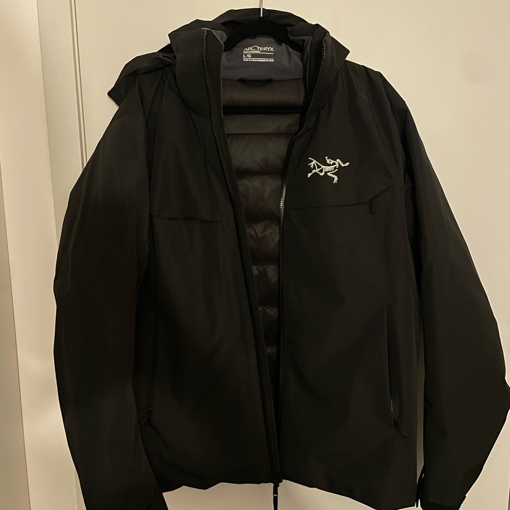 Men's Black Hooded Puffer Shell Jacket